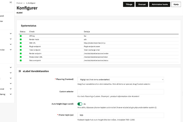 eLabel Plugin